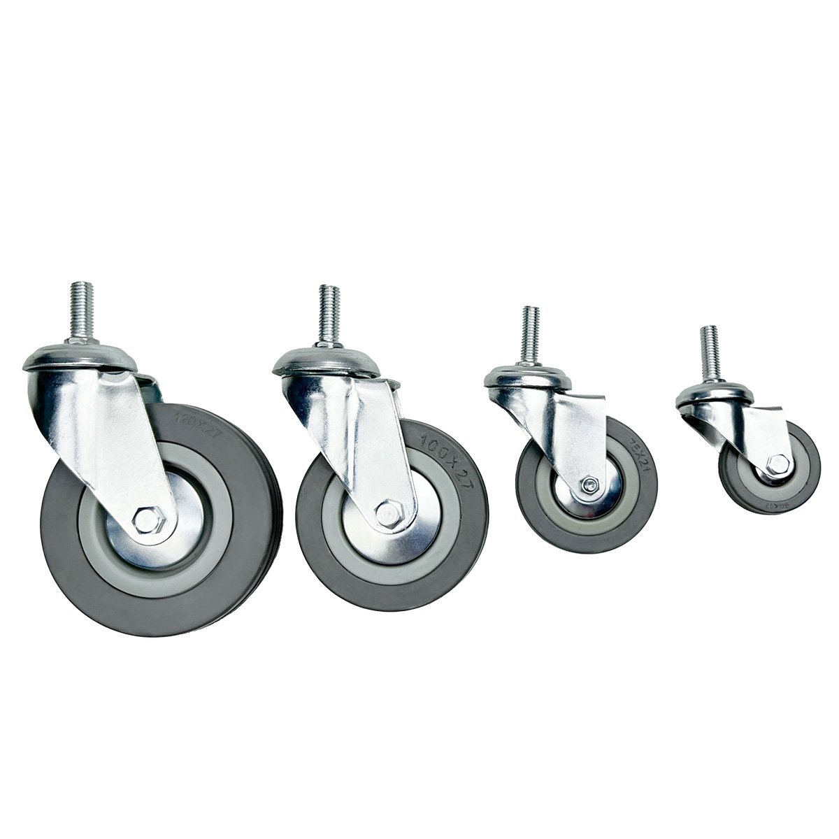 Опора поворотная колесная с болтом HITCH 50*18 резина серая SCtg25